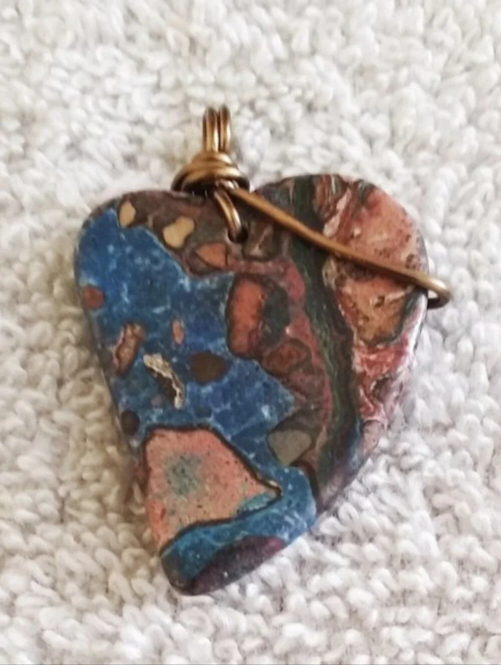 Ghost Eye Jasper Heart Shape Pendant- One Of A Kind, Home Made, Nwot